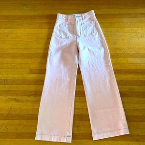 Pink high rise wide leg